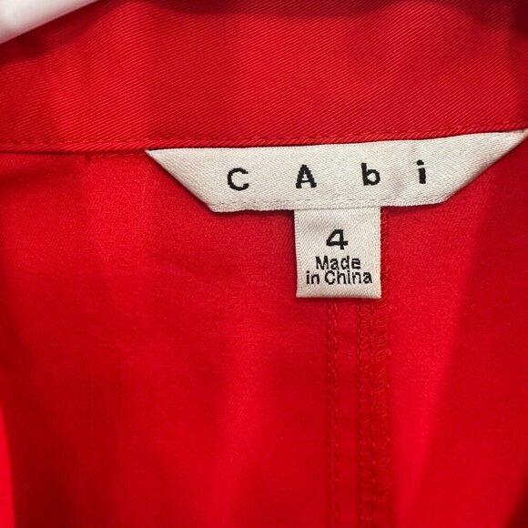 CAbi Style #334 Vibrant Cherry Red Convertible Trench Vest Size 4 Spring Coat - Picture 6 of 6